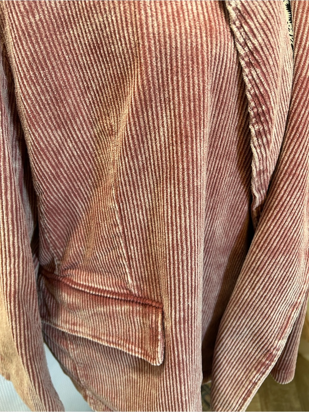 NWOT POL Open Front Oversized Corduroy Blazer Shacket in Dusty Rose Pink Women S - Picture 9 of 11